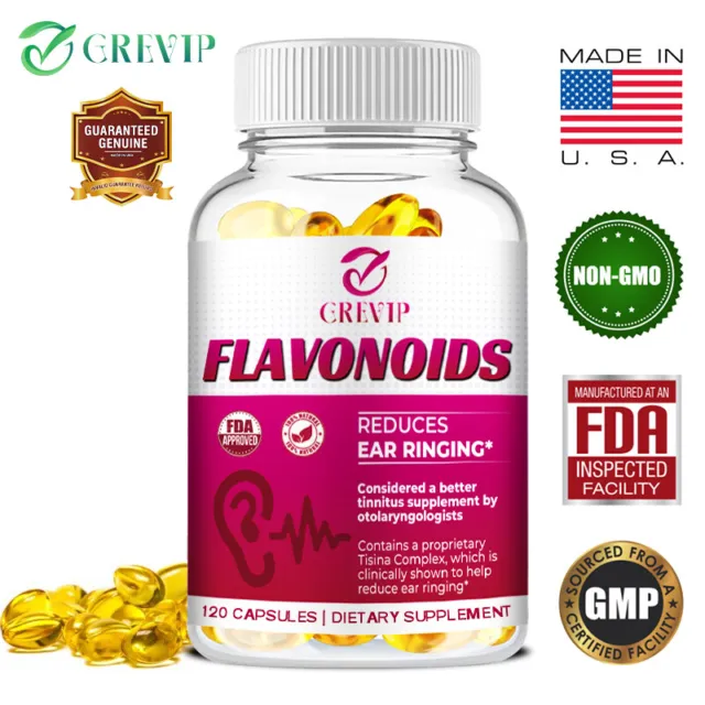 Flavonoids Capsules 1000mg -Tinnitus Relief Formula, Hearing Support, Ear Health