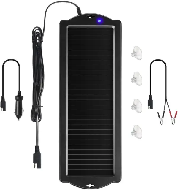 Car Battery Trickle Charger & Maintainer 12V Solar Panel Power Battery Charger w