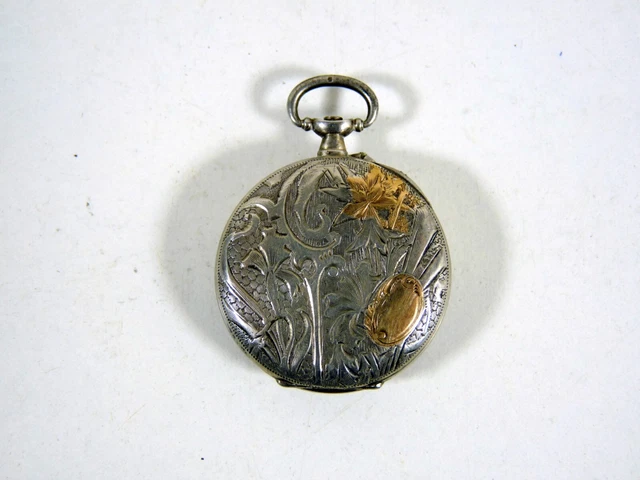 Montre Gousset Ancienne En Argent Massif Style Art Déco/Art Nouveau - Occasion