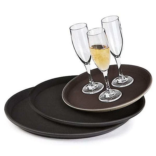G.E.T. NS-1600-BR Brown Polypropylene 16 Round Non-Skid Tray"
