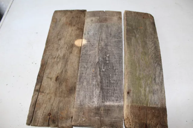 3 Pcs Reclaimed Weathered Oak Old Barn Board Wood Lumber Rustic Board Crafts Art