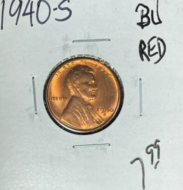 1940-S Lincoln Wheat Cent ~ Bu Red ~Nice Looking Coin~