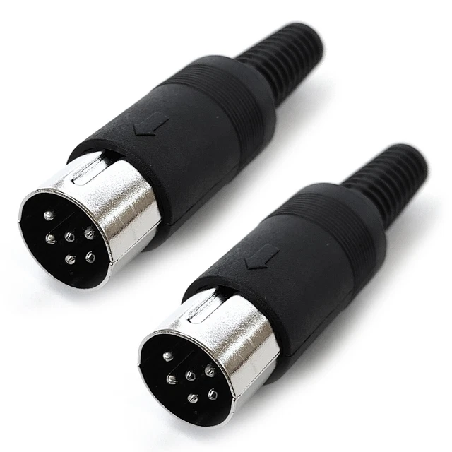 VELLEMAN Körner Audio Connectors 2-poliger DIN-Stecker, Schraubbare Anschlüsse, Schwarz – Für Lautsprecher