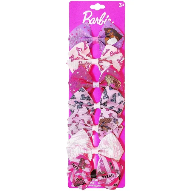 Luv Her Barbie Kids Bows - Hair Accessories Gift Set - Princess Hair Bows - 7 Pc