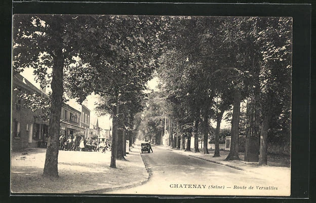 Carte Postale Ancienne – La Croix De Berny / Route De Versailles – Train, Noir Et Blanc, 92