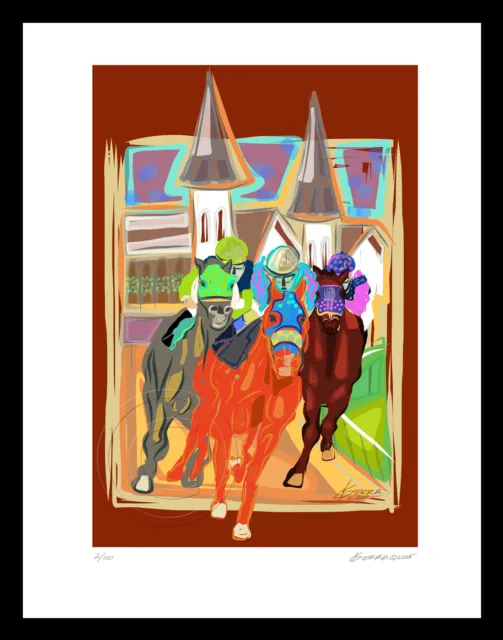 Kentucky Derby Horses Horse Racing Art Prints Signed Numbered  Equine SFASTUDIO