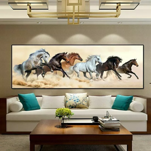 Canvas Painting Six Running Horses Poster Prints Art Wall Art Picture Home Decor