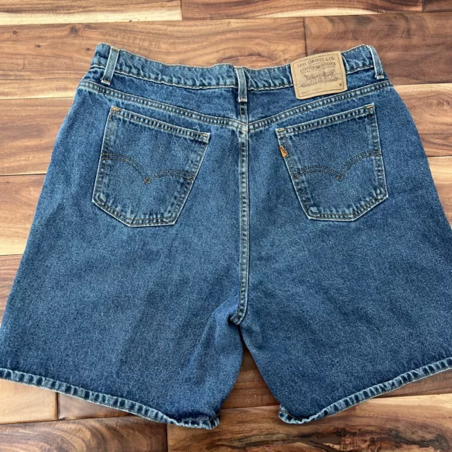 Vintage Womens Levi's 922 High Rise Mom Jean Denim Shorts Orange Tab Plus Sz 20W