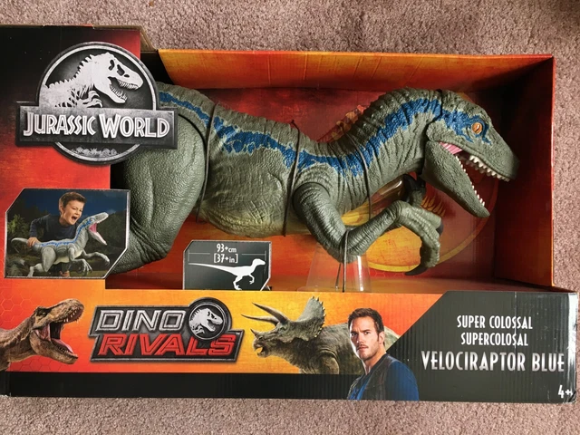 JURASSIC WORLD SUPER Colossal Velociraptor Blue Dinosaurier Figur ...
