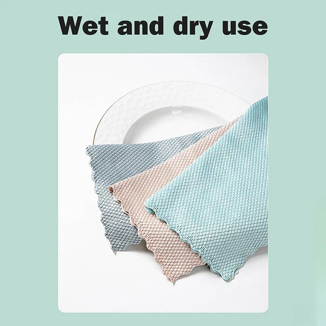 10X NanoScale Cleaning Cloths Streak-Free Miracle Kitchen Rag Reusable Dishcloth 6