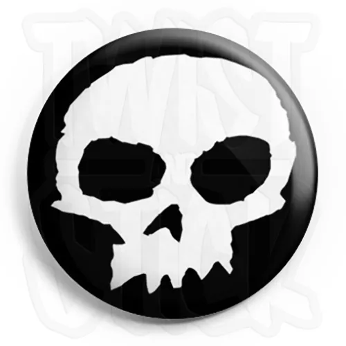 Zero Skull - Button Badge - 25mm Skateboard Badges with Fridge Magnet Option