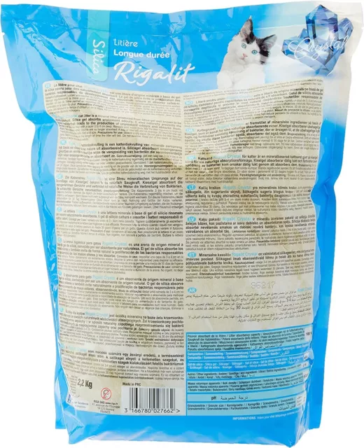 Crystal  Litière Pour Chat Absorbante D'Origine Minérale Gel De Silice 2,2 Kg 3