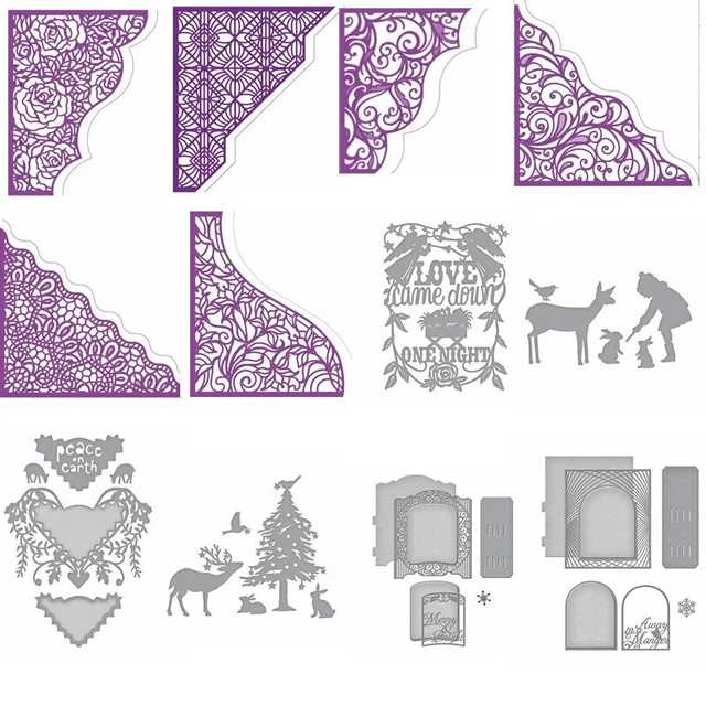 Fustelle Metalliche Per Scrapbooking: 4 Animali (coniglio, Volpe, Cervo, Riccio) – 11,2 X 5 Cm - 2