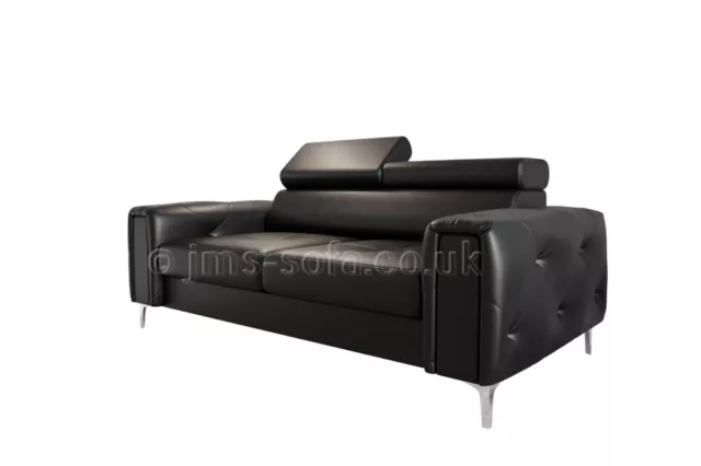 OLAF 2 - 186cm - Sofa  - Black or White Faux Leather __ Model 2023__( JMS SOFA )