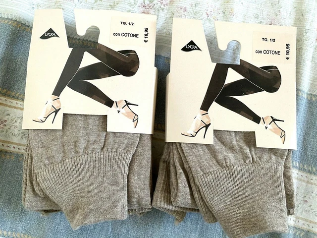 CALZEDONIA - LOTTO 2 Leggings mod. "Con Cotone" col. Beige melange mis.1/2