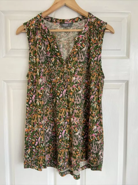 Ladies Nutmeg Sleeveless Floral Jersey Top Size 14/16