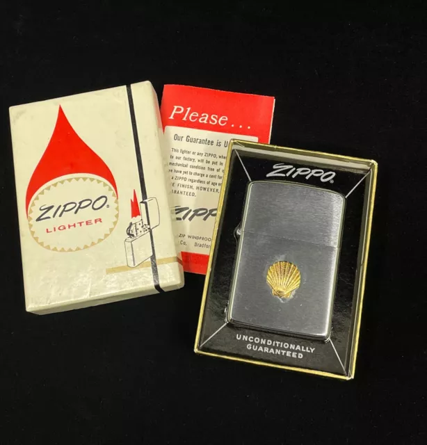 Vintage NOS Zippo Unfired 1967 Shell Oil Employee Lighter Original Box & Paper