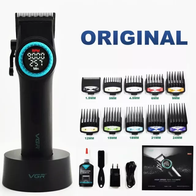 9000PRM VGR-001 High Power DLC Blade Hair Clipper 21 Speed Adjustment 4600mAh