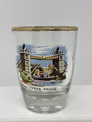 Vintage Tower Bridge London England Europe Shot Glass Souvenir Collectible