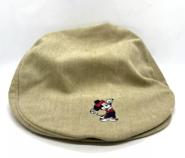 VINTAGE WALT DISNEY World Golf Hat Newsboy Cap Embroidered Mickey Pro ...