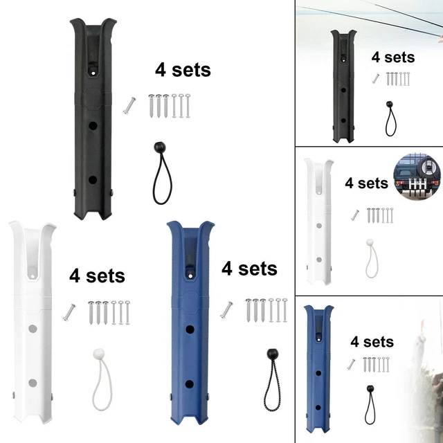 Supports Canne à Pêche FORTRY - Lot De 4 Avec Sonnettes - PVC Renforcé - Pliable Pour Transport - Universel