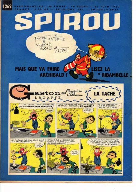 Hebdo SPIROU N° 1262 du 21 juin 1962 avec mini-récit - Bon état