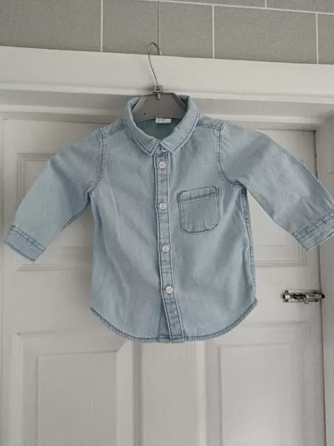 H&M Baby Boys 3/6mth Long Sleeve Blue Denium Shirt