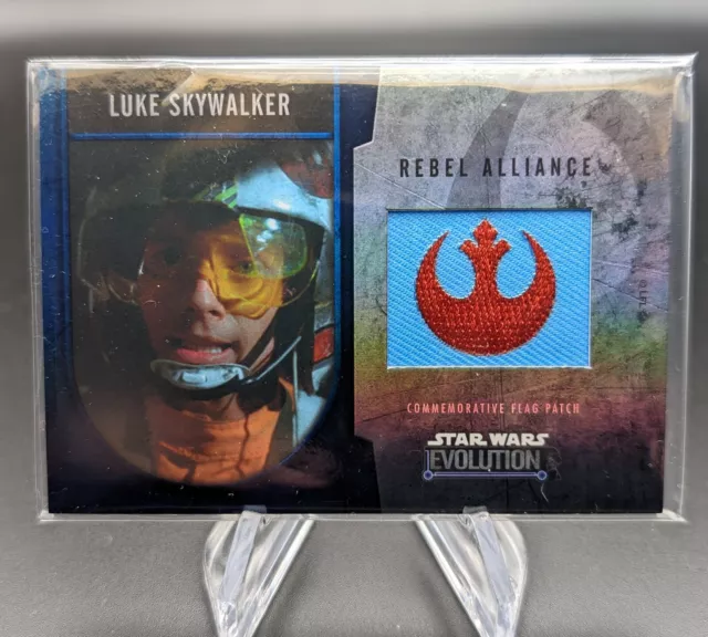 2016 Topps Star Wars Evolution SILVER COMMEMORATIVE FLAG PATCH - Luke 23/50