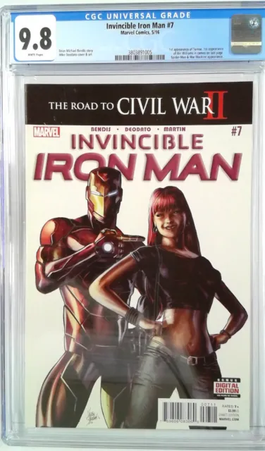 Invincible Iron Man #7 Cgc 9.8 1St Rirri Williams & Tomoe (Slab Grade)