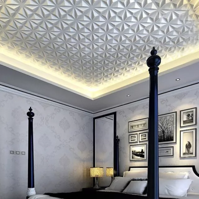 Matte 3D Wall Panels Decorative Wall Ceiling Tiles Cladding Wallpaper Waterproof