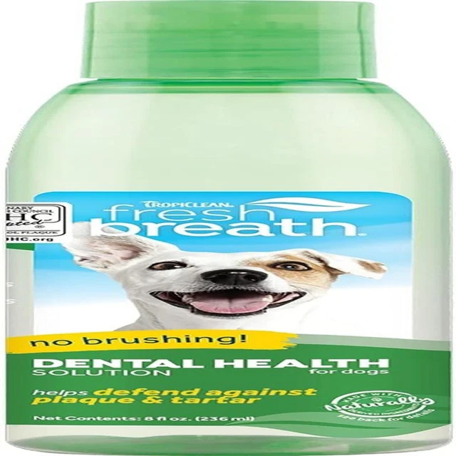 TropiClean Fresh Breath Dog Teeth Cleaning – Dental Care 236ml, Original