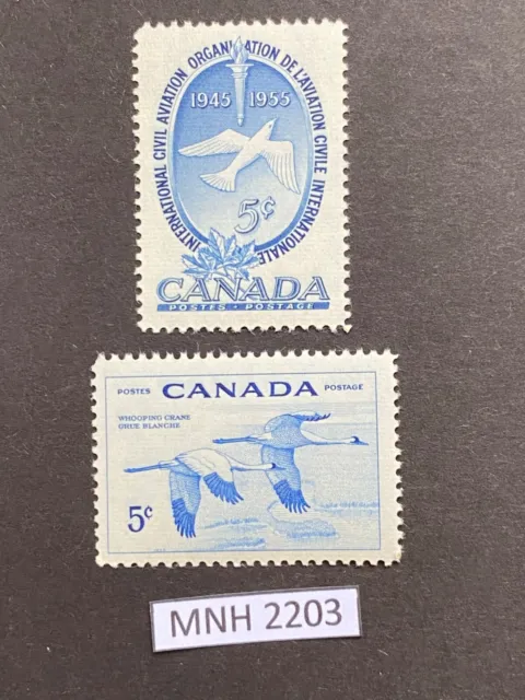 Canada 1955 Wild Life Cranes Dove and Torch SG#479,480 Mint (MNH)