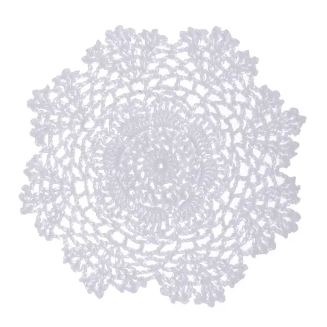 1 Piece White Handmade Crochet Cotton Lace Table Placemats Doilies