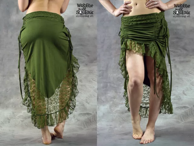 Pixie Skirt Lace Fairy Gypsy Hippy Boho Steampunk Bohemian Psytrance Festival