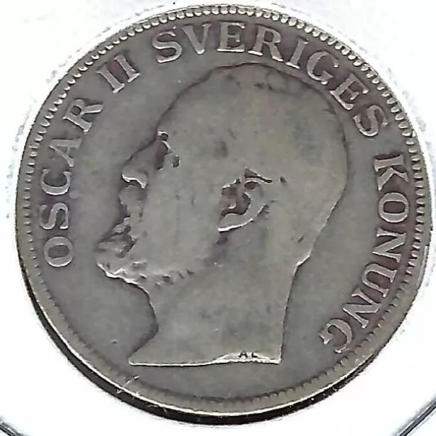 1907 Sweden Krona Oscar II Silver Coin! (#1) 2
