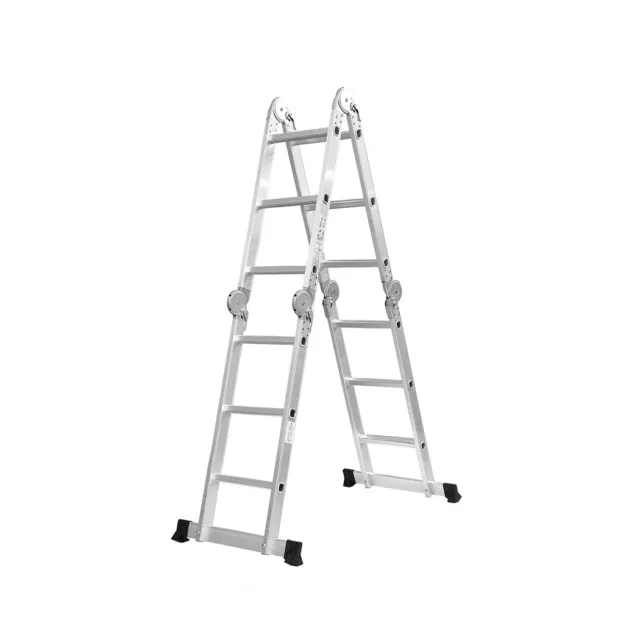 Traderight Multi Purpose Ladder Aluminium Folding Platform Extension Step 3.6M