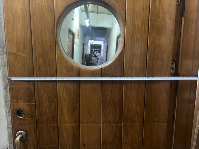 Mid Century Vintage Style Decoration Ship Wooden Door with Brass Window 8