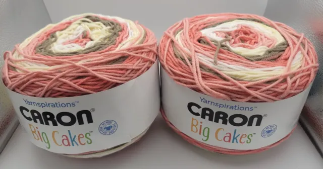 2 - SKEINS/CARON OF CARON BIG CAKES YARN - cookie crumbles