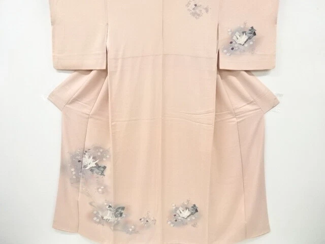 6532516: Japanese Kimono / Vintage Homongi / Cranes & Shochikubai