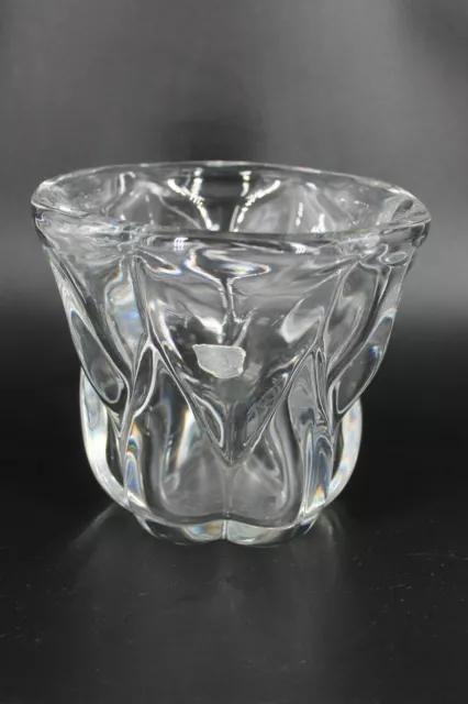 Petit vase Val Saint Lambert en cristal blanc
