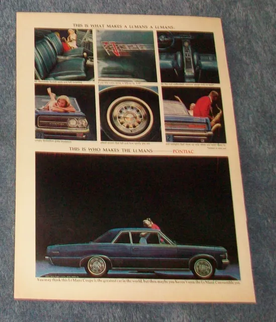 1964 Pontiac LeMans Sedan Vintage Ad "This is What Makes A LeMans a LeMans."