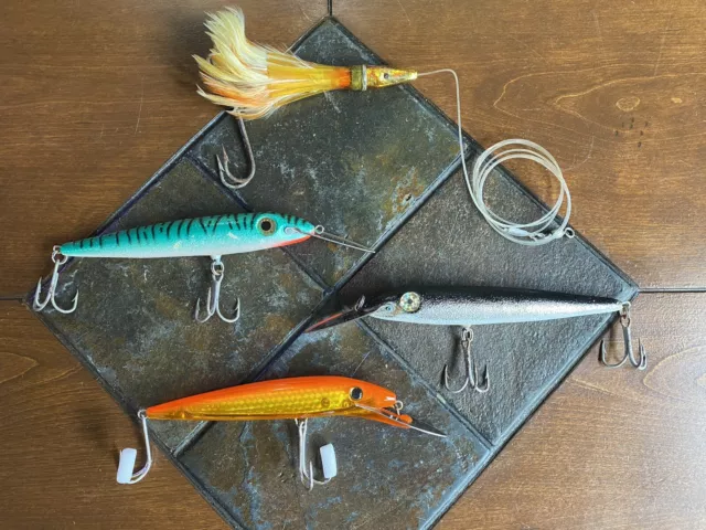 FEATHER SALTWATER FISHING Lure Vintage Big Game Trolling Single Hook  Multicolor $9.87 - PicClick
