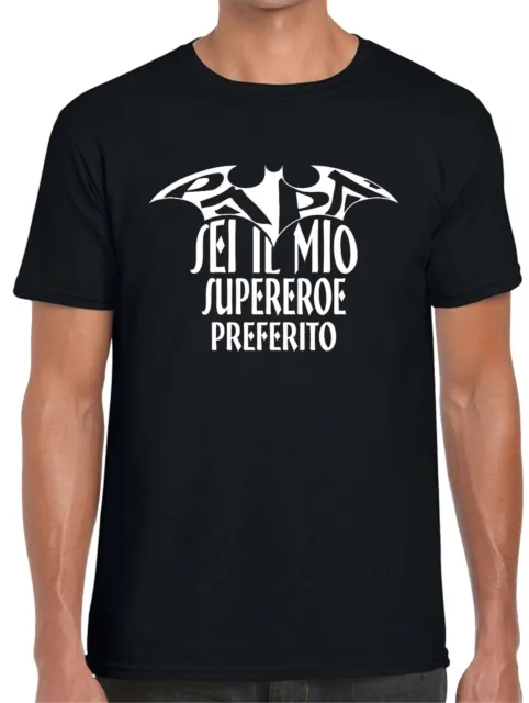 T-shirt papà supereroe Maglietta da uomo per festa 19 marzo IDEA REGALO Cotone