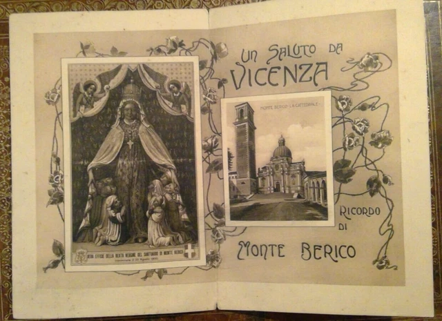Cartolina Doppia Vicenza 1912 Saluto Ricordo Monte Berico