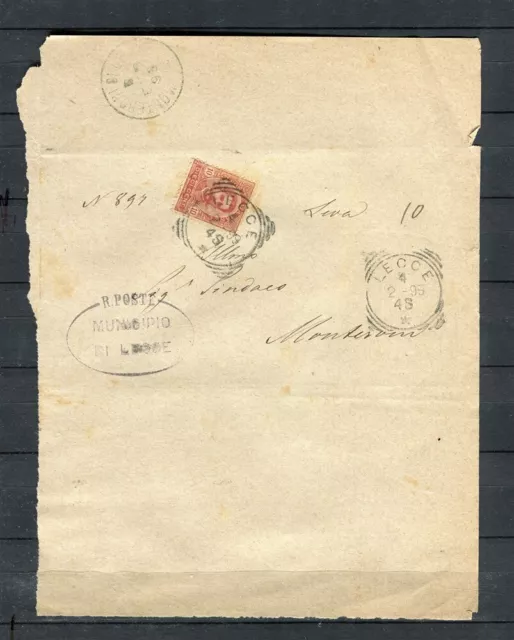 ITALY; 1890s early classic Umberto LETTER/COVER fine used item, Lecce