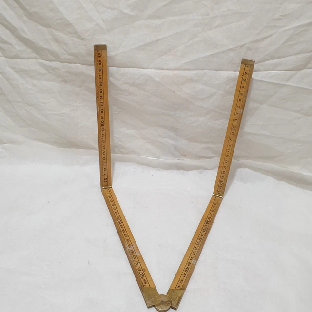 Vintage Rabone Chesterman No 1377 Folding   with brass 36 inch/cm    Ruler.