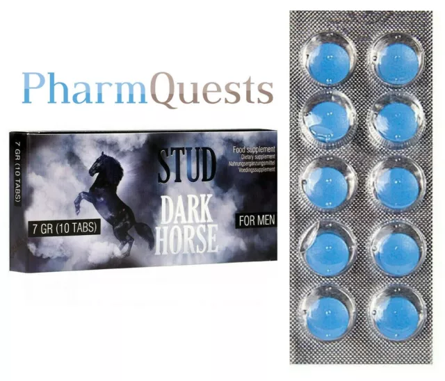 10x Blaue Pillen Herbal 🔥 Stud Dark Horse für Männer 🔥 Selen L-Arginin Ginseng