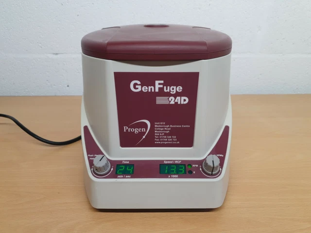 Progen Lab Machine PROGEN SCIENTIFIC GENFUGE 24D Digital Microcentrifuge Lab Centrifuge £ ...