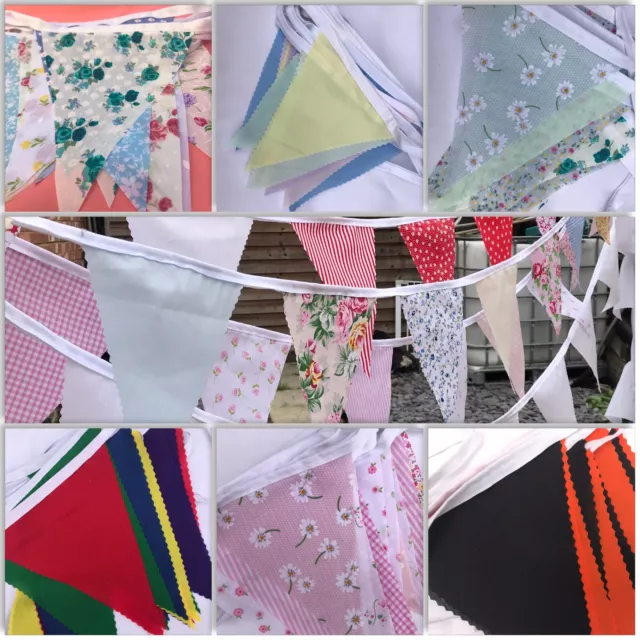 Fabric  bunting.Vintage floral,shabby chic,white,rainbow.10/ 120FT.Weddings. 2