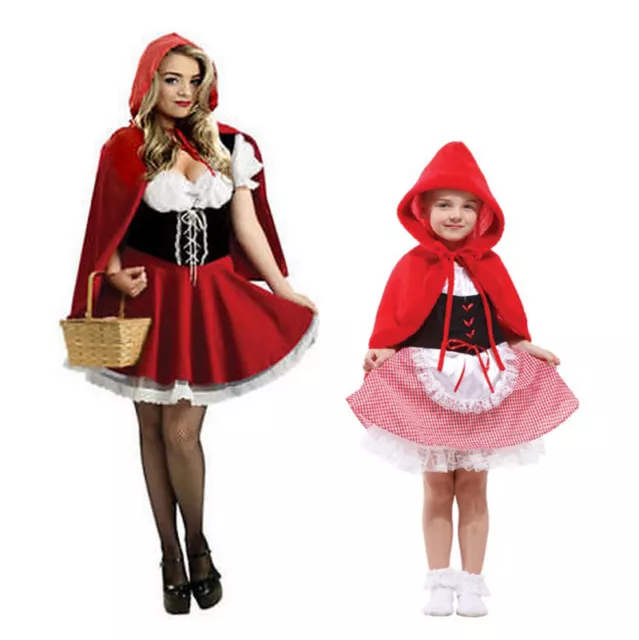 Ladies Halloween Little Red Riding Hood Fairytale Story Dress Costume Book Day